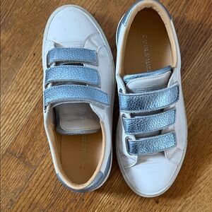 Canal Saint Martin x Anthropologie White and Metallic Blue Women's Sneakers